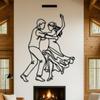 Metal Wall Art Dancing Couple, Romantic Line Art Decor, Latin Dance Metal Wall Sculpture, Flamenco Salsa Decor for Home