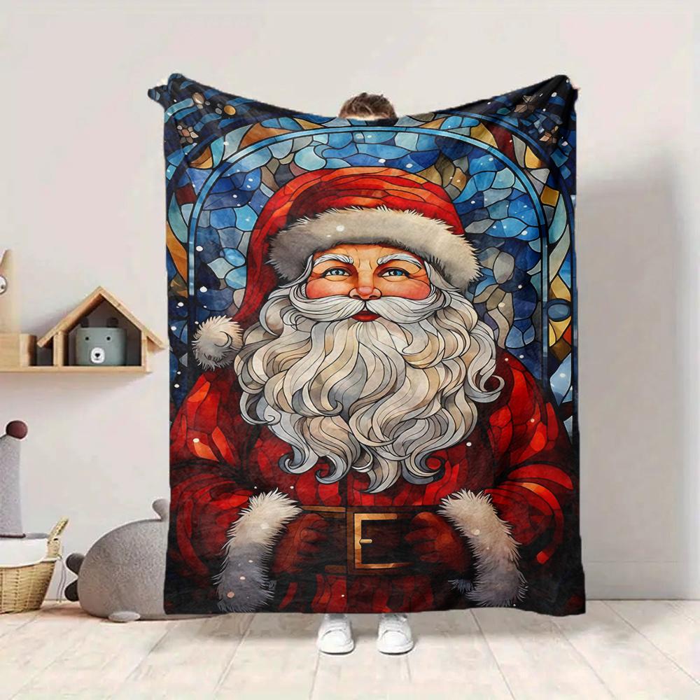 1Pc Santa Claus Reindeer Blanket Soft And Comfortable Casual Warm Camping Travel Christmas Halloween Gift M9179