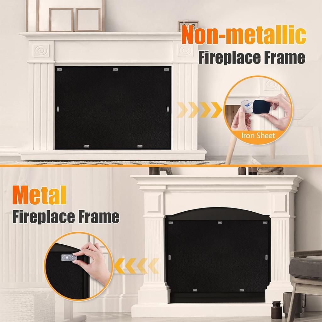 Heat-Resistant Magnetic Fireplace Cover - 33 x 29 in Fireproof Fireplace Cover for The Living Room - Fireplace Draft Stopper Stops Heat Loss-