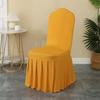 White Pleated Elastic Skirt Chair Cover for Wedding, Banquet, or Hotel Events