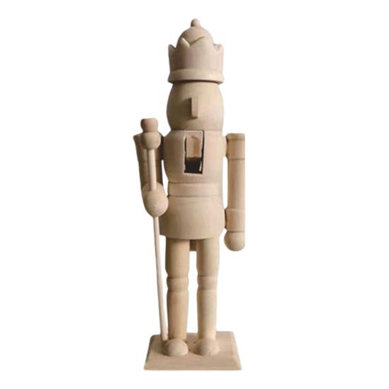 Unfinished Nutcracker Soldier Figure Unpainted Nutcracker Soldier Wooden DIY Nutcracker Figurine for Christmas Decoration Craft