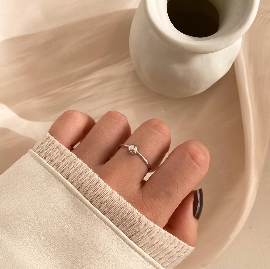 S925 Sterling Silver Retro-Style Heavywork Index Finger Ring Adjustable Open