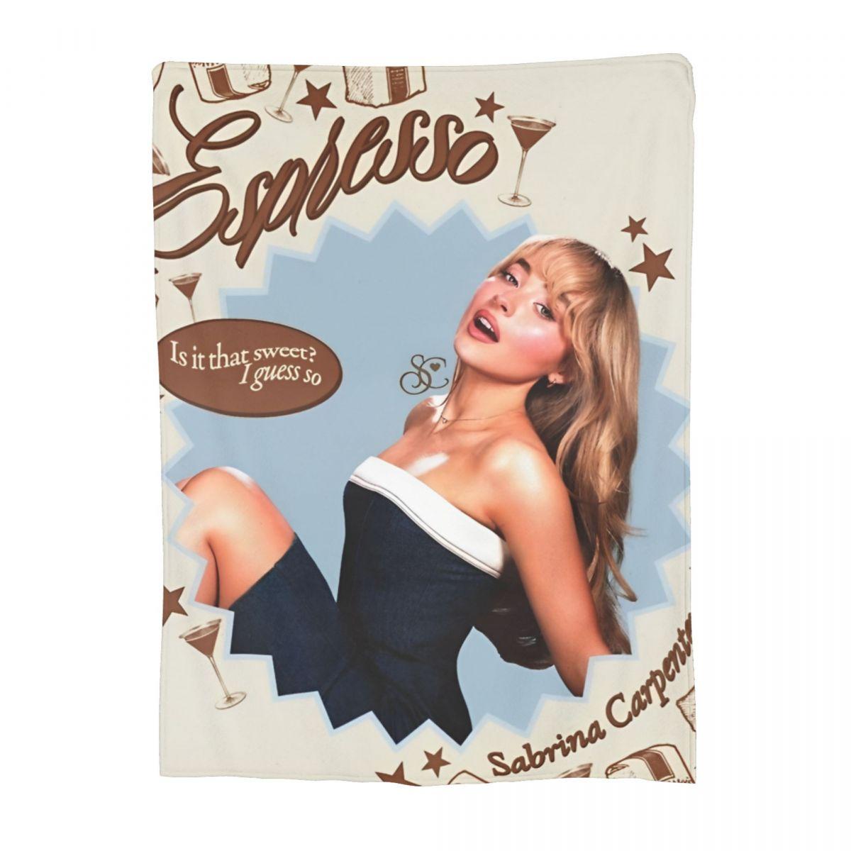 

Sabrina Carpenter Espresso Blankets Coral Fleece Plush Printed Multifunction Lightweight Throw Blankets for Bed Plush Thin Quilt 75x90cm
