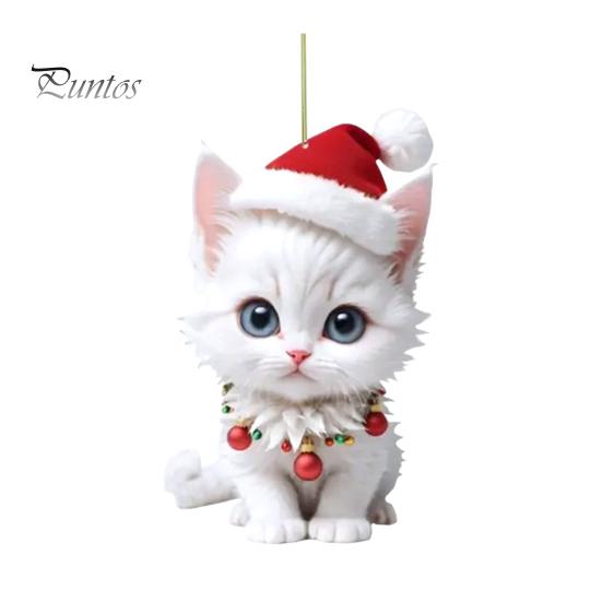

Подвеска в виде котенка со шляпой, подвесное украшение для зеркала заднего вида автомобиля, акриловое мультяшное украшение для салона автомобиля, рождественский подарок Cat