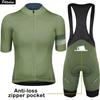 Phtxolue Radtrikot Set Herren Anti-Verlust Reißverschluss Damen Radsport Set Kleidung Pro Fahrradkleidung Anti-UV MTB Fahrradbekleidung Anzug Set