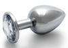 Anal Jewel Round Gem L 8 X 4cm Silver-Transparent - Ouch! - Anal Jewelry