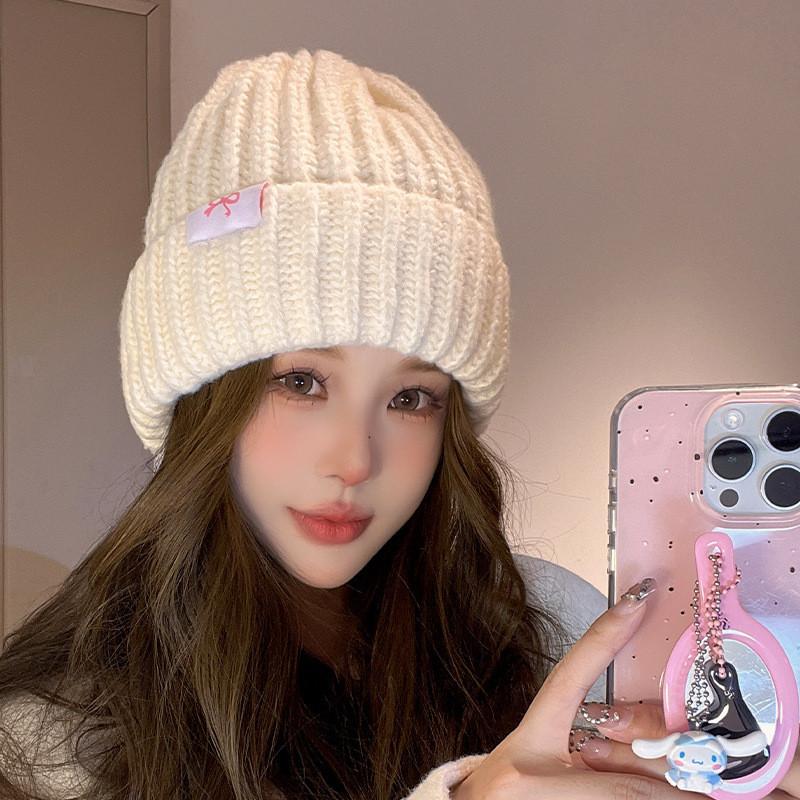 Soft And Comfortable Knitted Acrylic Hat For Women With Cute Bow Perfect For Winter And Autumn Fashion