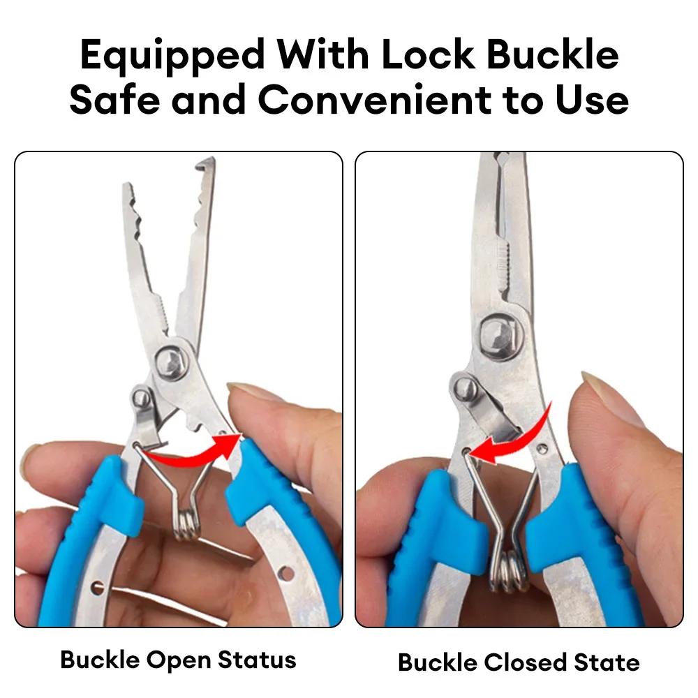 Stainless Steel Fishing Pliers Braid Line Lure Cutter Hook Remover Fish Tongs Multifunctional Fishing Scissors Fishing Equipment