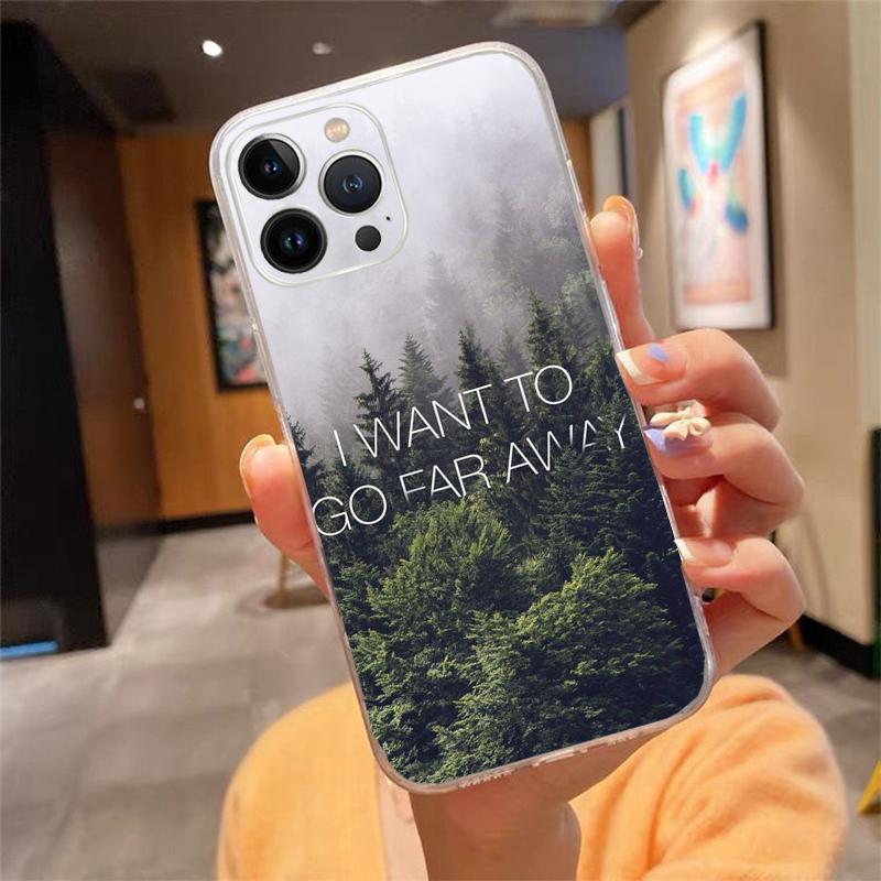 Phone Case For iphone 17 Pro Max Air 16 15 14 13 Pro Max 15 16 Pro 15Plus Travel Mountain Forest Sea Beach quotes