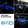 500CM LED Decor Interior Car Atmosphere Wire USB EL Strip Lights Lamp Bulb Blue