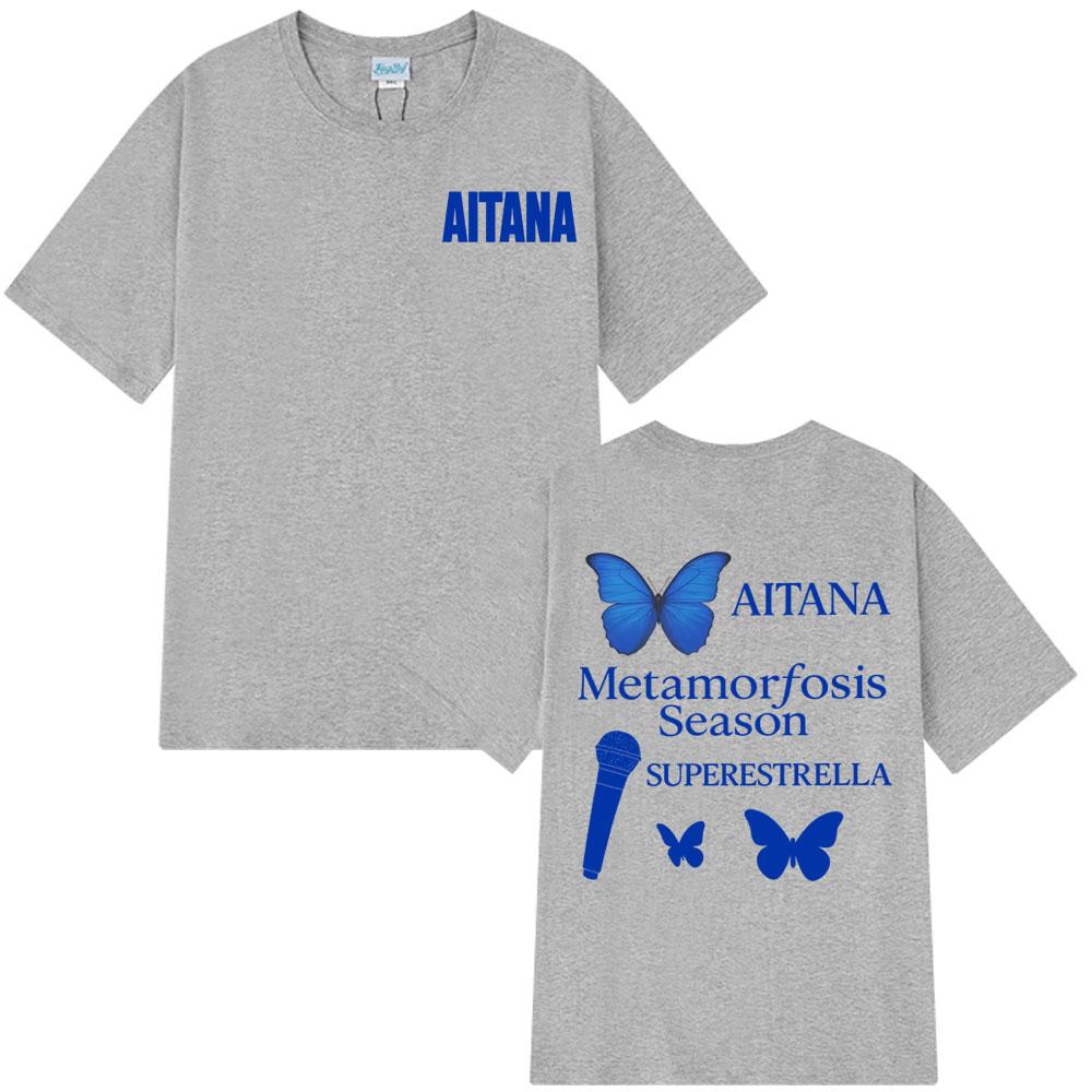 

Singer Aitana Tour 2025 Merch Tees Men Women Fashion Print T Shirt Summer Short-sleeved Cotton Casual Aesthetic Trendy T-shirts 4XL