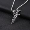 Men's Necklace Stainless Steel Dagger Skull Pendant Vintage Hip-hop Jewelry Copper Color Male Neck Chain Punk Jewelry