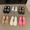 Muffin Thick-soled Cool Slippers Fairy Shoes 2025 New Summer Wear Slope Heel Heel Heightened Transparent Word with Sandals