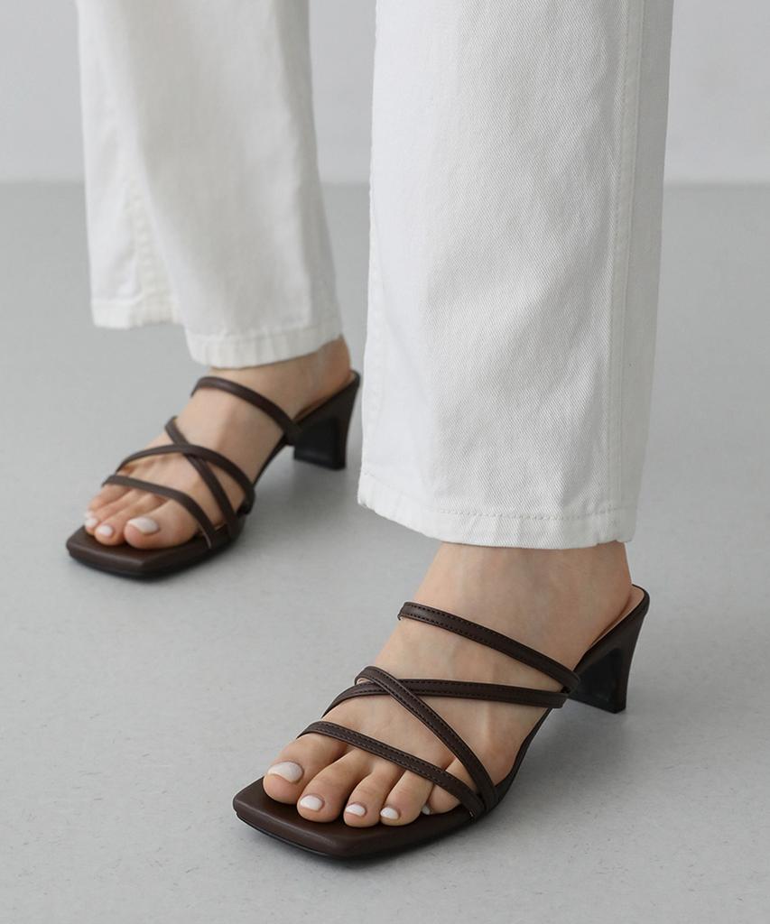 Sappun Natalie Square Strap Sandal Mules (5Cm)