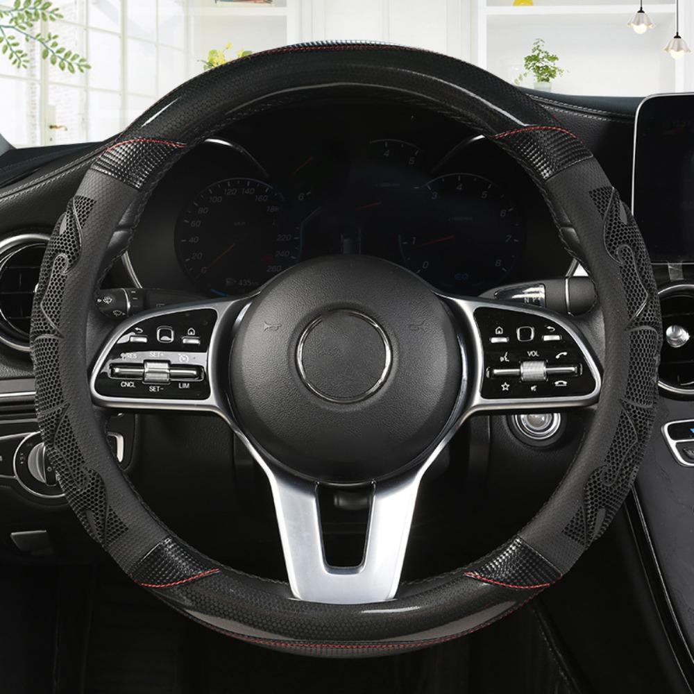 

38cm Universal Steering Wheel Cover PU Leather Anti Slip Steering Cover Car Interior Decoration чорний