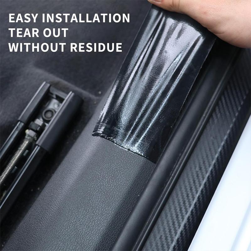 Carbon Fibre Vinyl Wrap Sticker Self-Adhesive Car Door Sill Protector with Scraper Anti Scratch Protective Film for Car Body