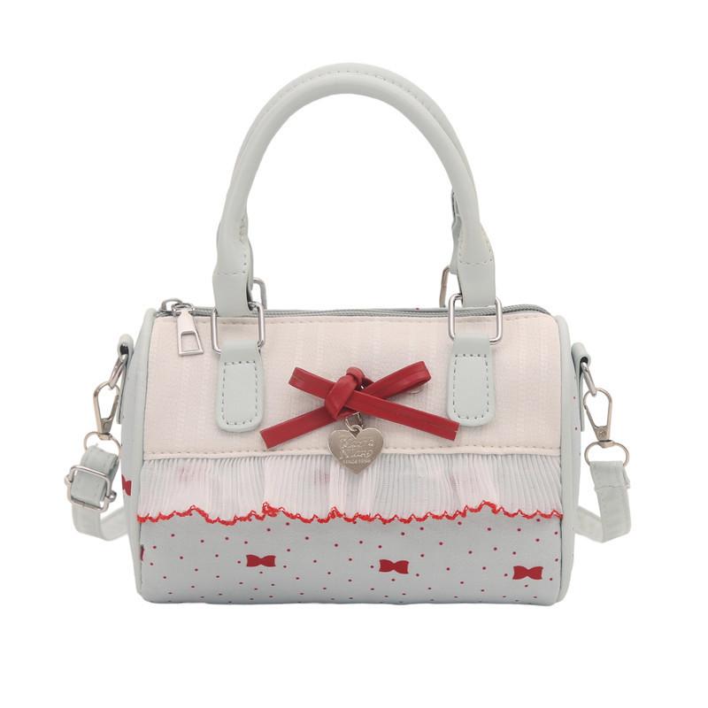 Korean Cute Bow Handbag Women's 2025 Summer Sweet Fashion Lace Edge Versatile Shoulder Messenger Bag