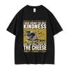 Funny Cheese Devouring Machine Japanese Rat Graphic T Shirts Men Vintage Fashion O-Neck Oversized T-shirt Y2k Unisex 62408