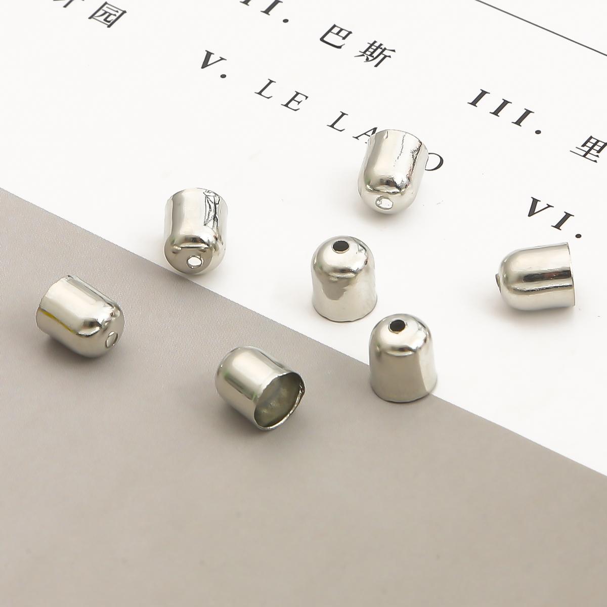 

50/100 шт., кожаный шнур, пряжка для браслета, наконечник, колпачки с кисточками, обжимные колпачки для бисера, принадлежности для изготовления ювелирных изделий своими руками 7×8mm 1.2mm 100pcs