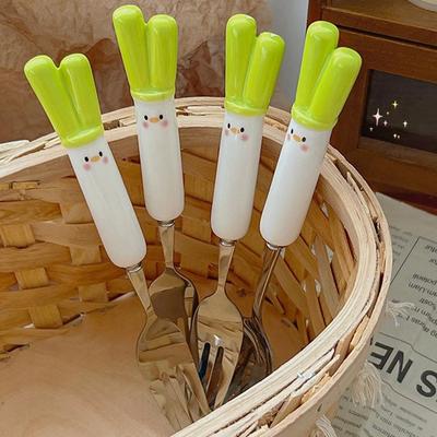 Cutlery Cartoon Onion Spoon Fork Chopsticks Sets Portable Lunch Tableware Stainless Steel Travel Dinnerware Kitchen Accessories