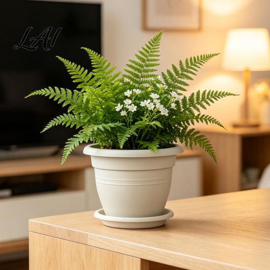 Outdoor Yard Plant Holders Round Flower Pot Lightweight Pot with Drainage Modern Herb Planters for Home Holes Planter Indoor And Plants UV Resistant