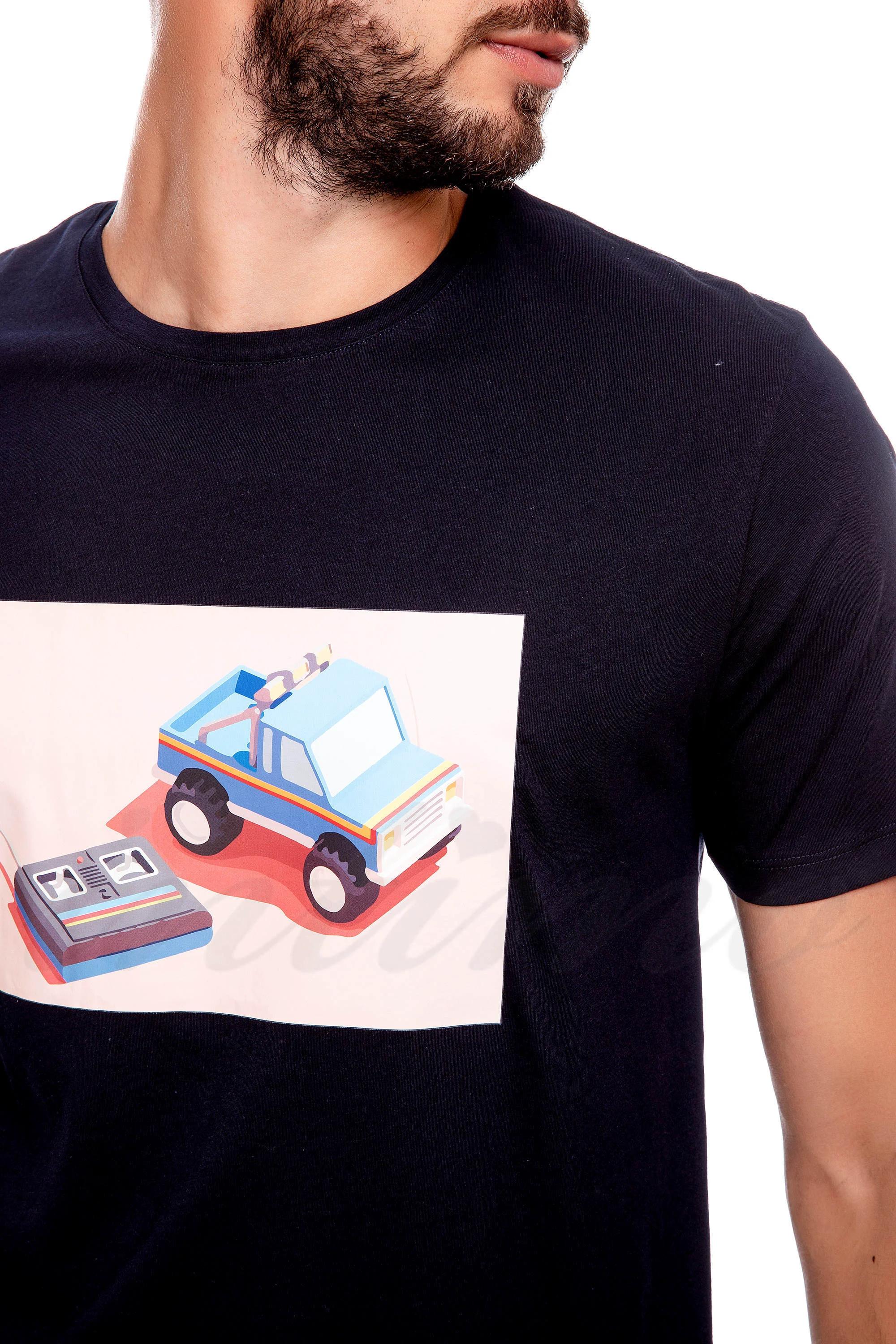 

Футболка John Frank (60099) 52(XL) прозорий колір чорний