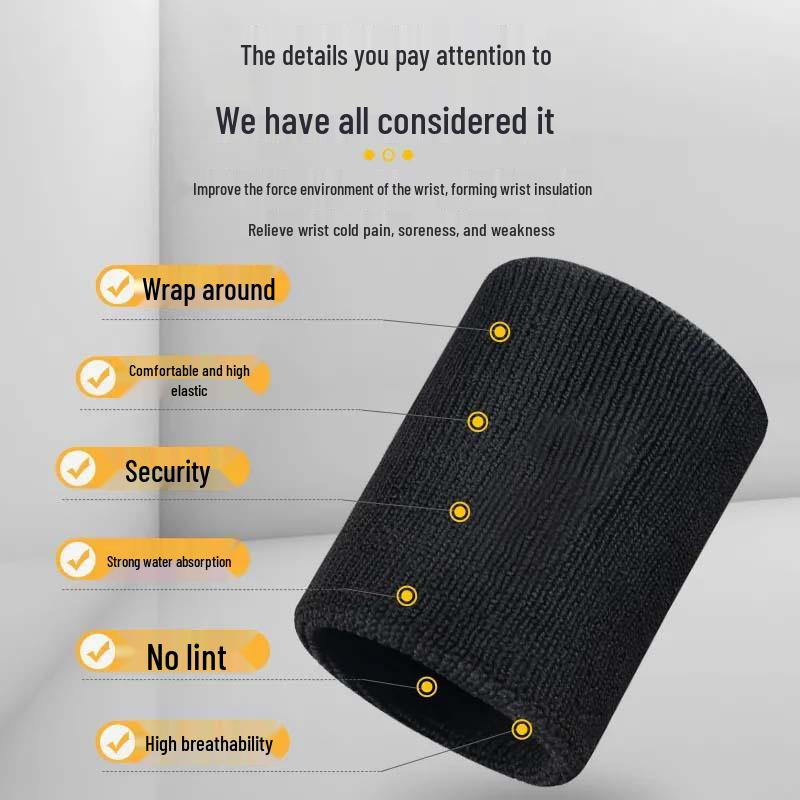 Colorful Cotton Sweat-Absorbent Sports Wristband for Fitness, Running, Basketball, and Badminton
