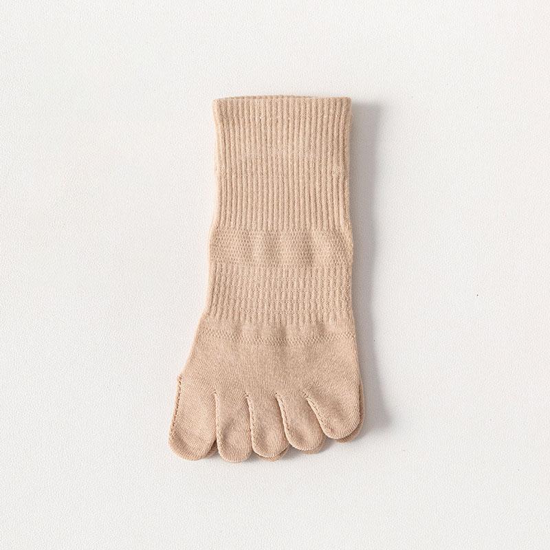 Socks For Women Spring Summer Solid Color Mesh Five Fingers Socks Ankle Short Socks Sweat-absorbing Boat Socks Split Toe Socks
