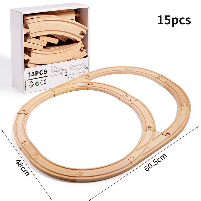 25 stücke Holz Brücke Tunnel Städtischen Schiene Überführung Verkehrs Auto Spielzeug Szene Kombiniert Zug Gleis Zubehör Buche Plattenspieler DIY