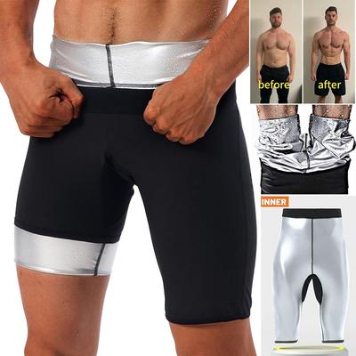 Mężczyźni Sauna Sweat Krótkie Spodnie Hot Thermo Legginsy Kontrola Brzucha Szorty Siłownia Treningu Spodenki Bielizna Modelująca Sauna Garnitur Body Shaper Bielizna Wyszczuplająca