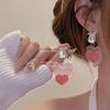 Gradual change pink love zircon resin stud earrings female design sense senior earrings temperament Internet celebrity earrings earrings