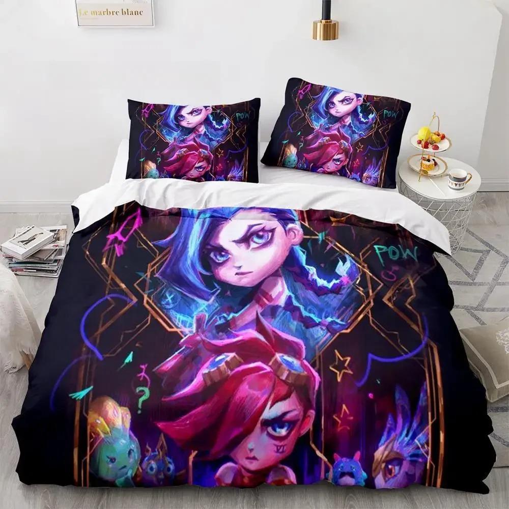 Anime Good Game Jinx Bedding Set Single Twin Full Queen King Size Bed Set Adult Kid Bedroom Duvet Cover Sets Ropa De Cama Kawaii