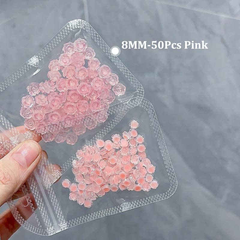 

50 шт. DIY украшения для ногтей 3D розовые цветы камелии фиолетовые розы сверла для ногтей для маникюра дизайн аксессуар розовый