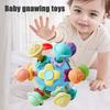 צעצוע נשכן לתינוק נשכן סיליקון רך לניובורנים תינוקות מרגיע שיניים לתינוק צעצוע התפתחותי ללמידה לבנים בנות 1-24 חודשים