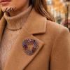 Hollow Loop Brooch Rhinestone Twisting Brooch, Decorative Lapel Pin Clip for Men Women, Sweater Cardigan Coat Suit Jewelry Accessories