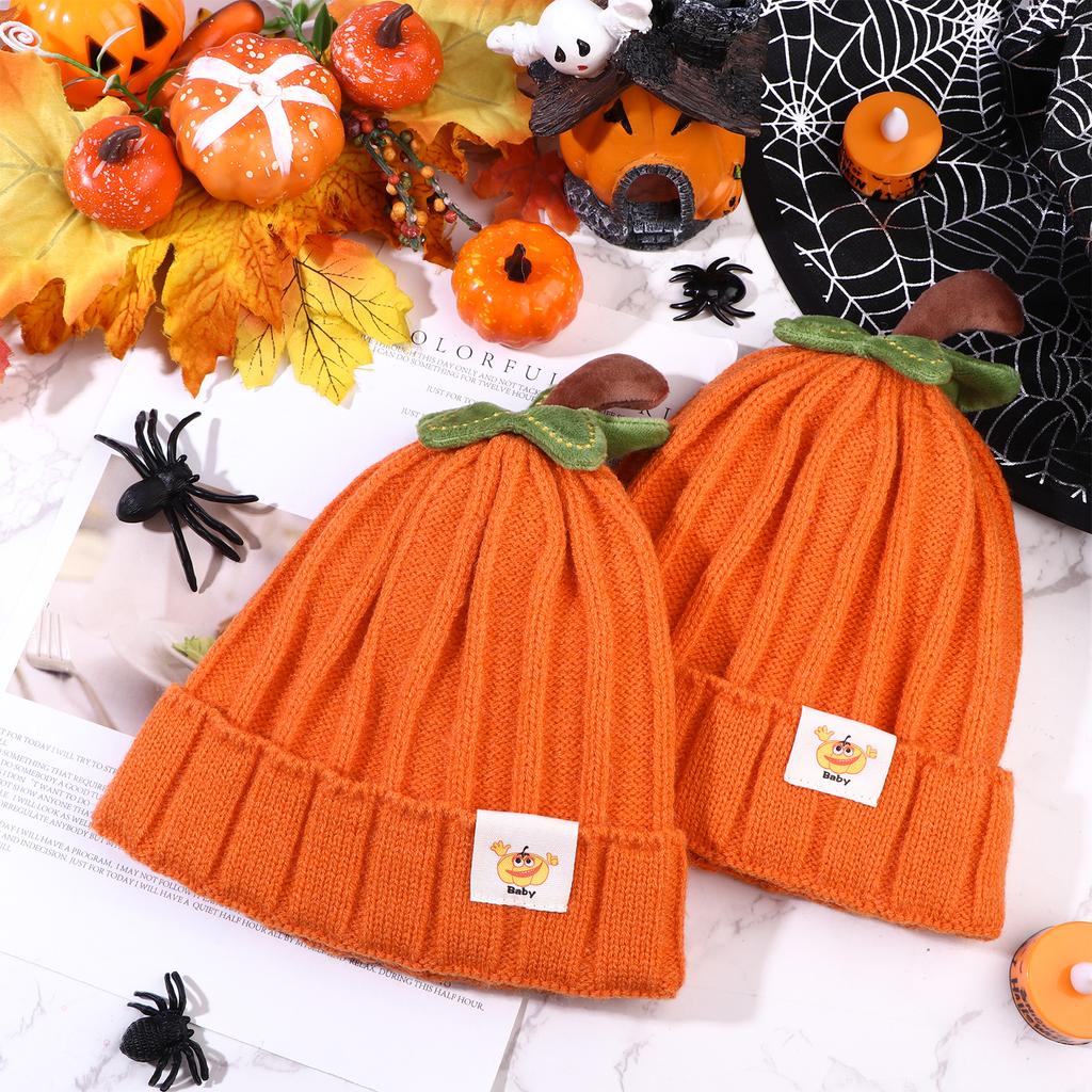 2 Pack Halloween Baby Pumpkin Hat Trick Or Treat Newborn Infant Knitted Pumpkin Costume Winter Knitted Beanie Hats For Boys Girl