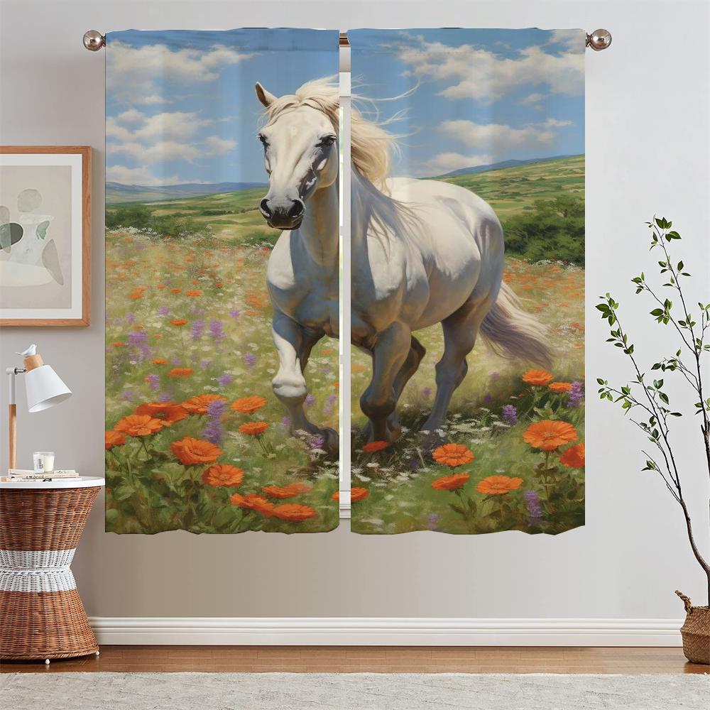 Diagram of Fine Horse Kitchen Curtains 2 Pcs Set Elegant Room Curtains on Offer Free Shipping Curtain Blinds Tentacles Blackout
