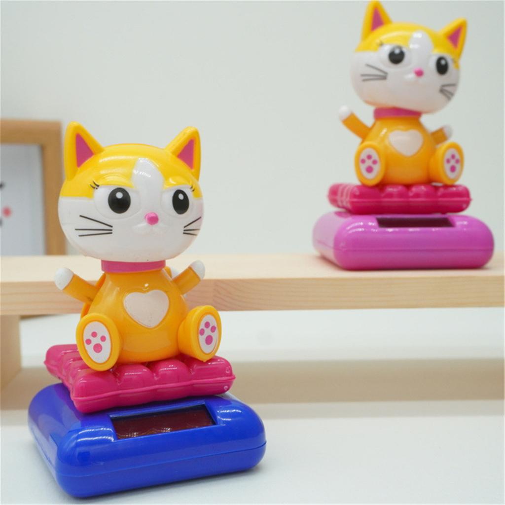 Cat Ornaments Dashboard Shake Head Figure Birthday Gift Windowsill Decoration Solar Powered Cat Dashboard Toy