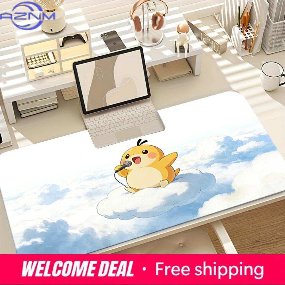 Cute Psyduck Singing on Cloud Gaming Desk Mat NonSlip Washable Mouse Pad 30x80x0.2cm