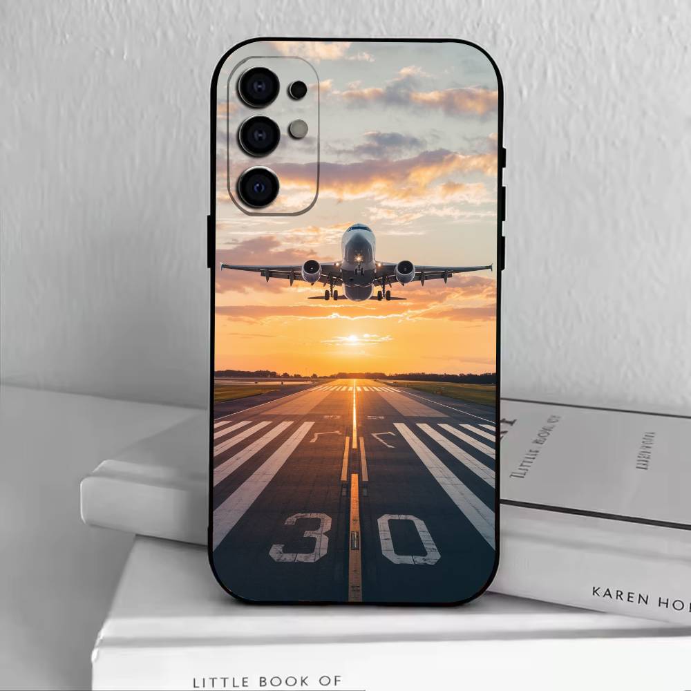 A-Airplane Plane Phone Case For Samsung S25,S24,S21,S22,S23,S30,Ultra,S20,Plus,Fe,Soft Silicone Black Cover