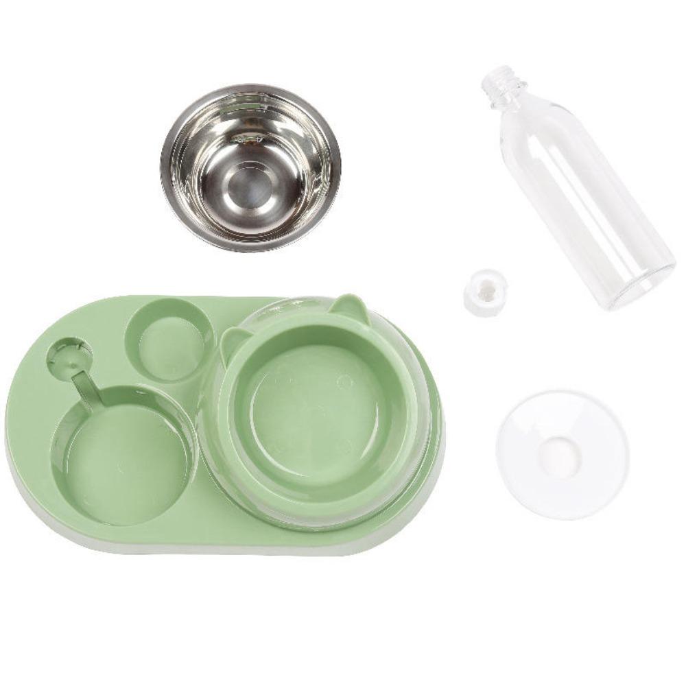 Pet Cat Bowl Automatic Feeder Water Dispenser Cat Bowl Stainless Steel Pet Bowl Feeder Protects Cervical Vertebrae Against