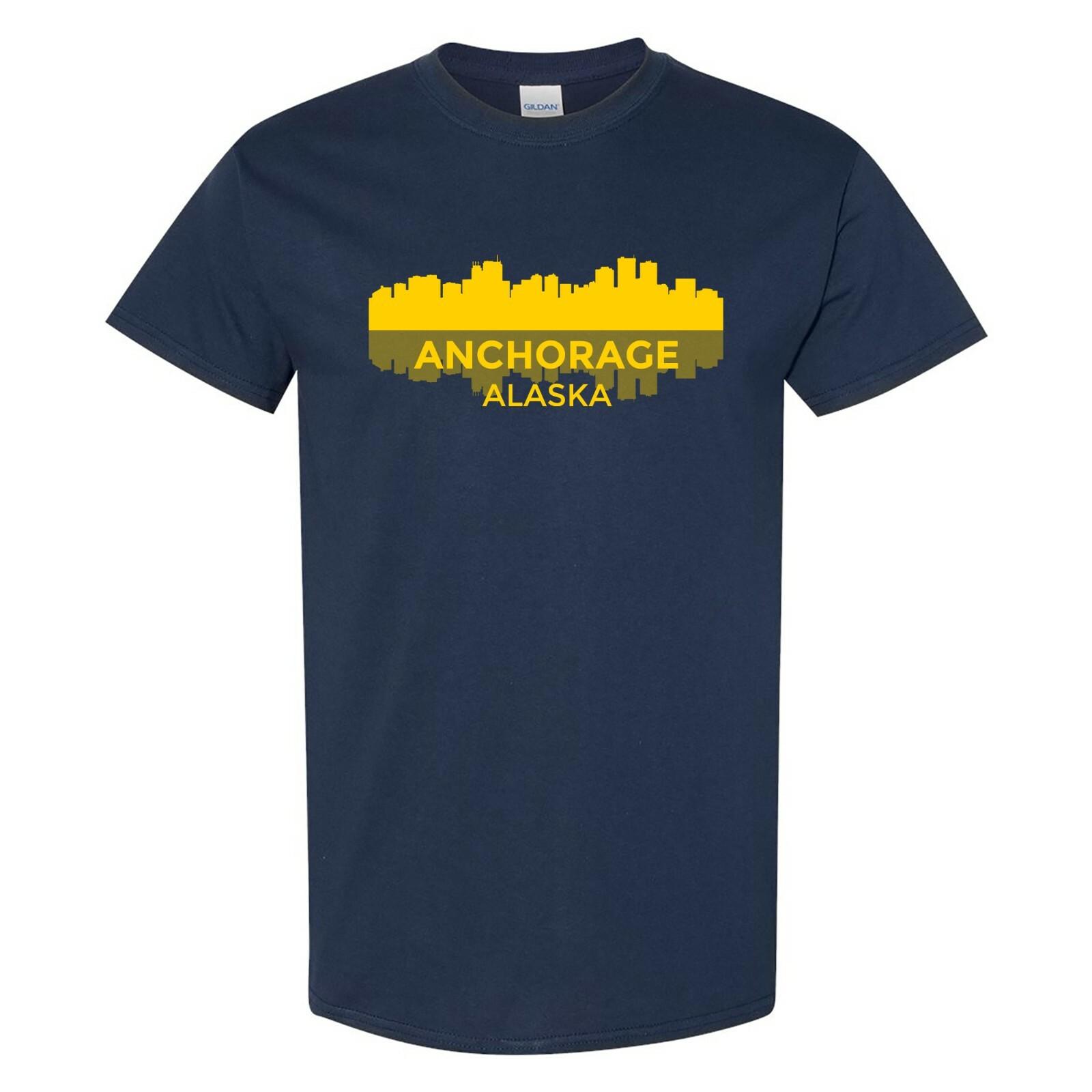 Anchorage Alaska Skyline State City Hometown Pride T Shirt Navy XXXL