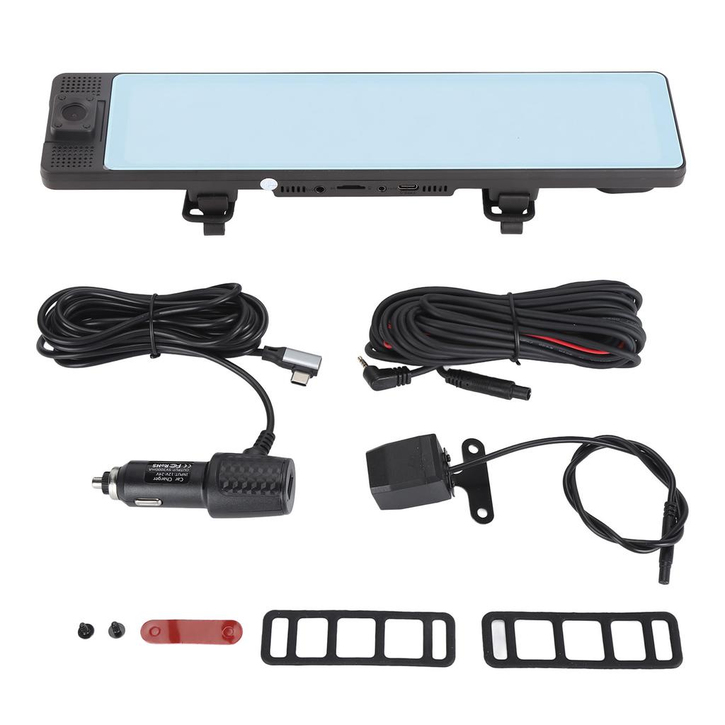 Rear View Mirror Camera 3 Channel Front Rear and Inside Recording 3 Display Modes GPS Track 180
