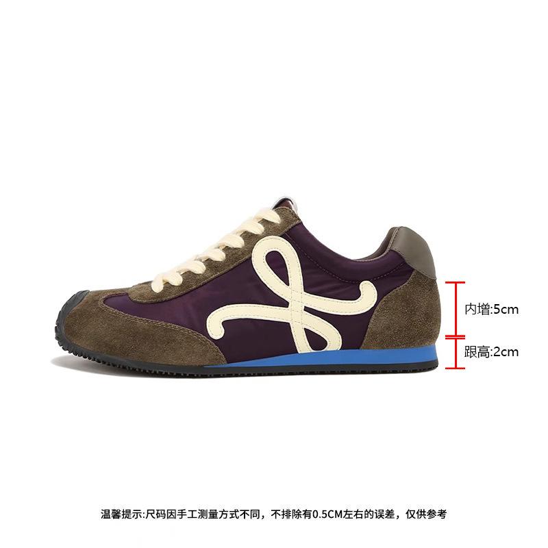 Cowhide Version~ Wang Yibo Has the Same Style of German Training Shoes, Women's Inner Height-increasing Shoes, Thick-soled Crooked Mouth Casual Spo