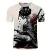 Japanische Geisha 3D-Druck Herren Leichtes Atmungsaktives T-Shirt Street Trend Modekleidung Lässiges Sportoberteil Feuchtigkeitsableitend
