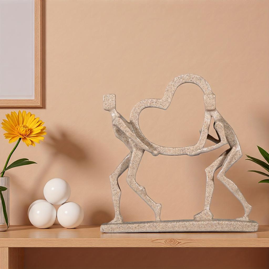 Abstrakte Paar Herz Dekor Statue Haus Büro Tischplatte Ornament Minimalistische Harz Romantische Tischplatte Dekorative Skulptur Geschenk
