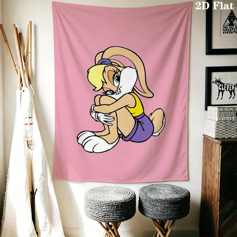 Bugs Bunny Wall Tapestry Aesthetic Wall Hanging Printed Fabric Blanket Decorative Tapestries for Bedroom Living Room Home Decor