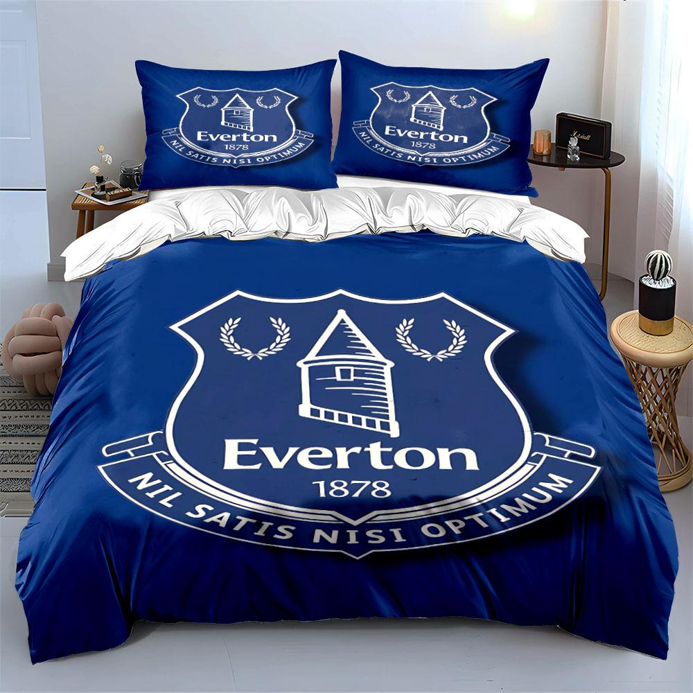 Everton Logo Bettwäscheset Bettwäsche Bettbezug Set Bettbezug Kissenbezüge (1 * Bettbezug 2 * Kissenbezüge, ohne Bettdecke)