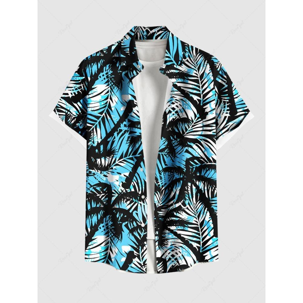 Men's Plus Size Summer Casual Shirt 3D Printed Hawaiian Shirt Beach Vacation Button Short Sleeved Shirt Men's Casual