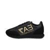 EA7 Leather Logo Detail Round Toe Lace-Up Low-Top Casual Shoes Unisex Casual Shoes Black 7X000541AF18609MZ177